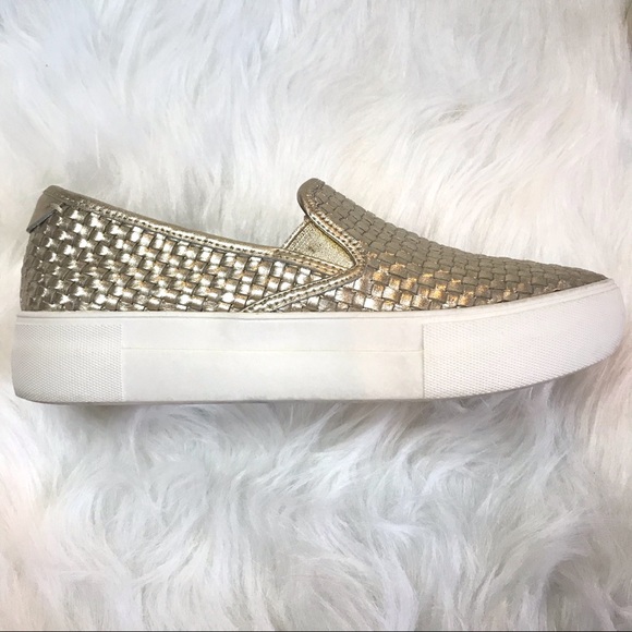 J/Slides Woven Platform Slide-On Sneaker in Gold - Picture 3 of 4